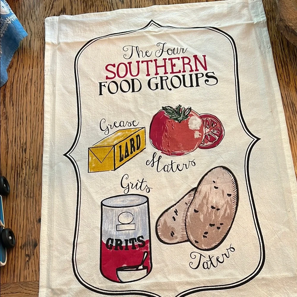 Mud Pie Southern Food Groups Linen Kitchen Towel